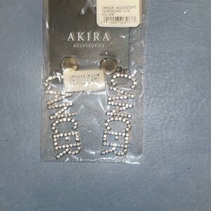 “Send Ur Price?” ”AKIRA” Silver Rhinestone CANCER Earrings  💎